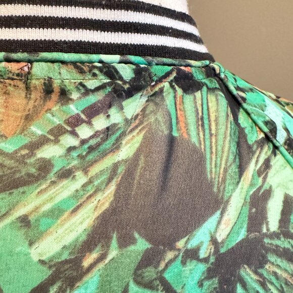 Juicy Couture Sheer Tropical Palm Tree Leaf Bomber Jacket - Picture 9 of 11